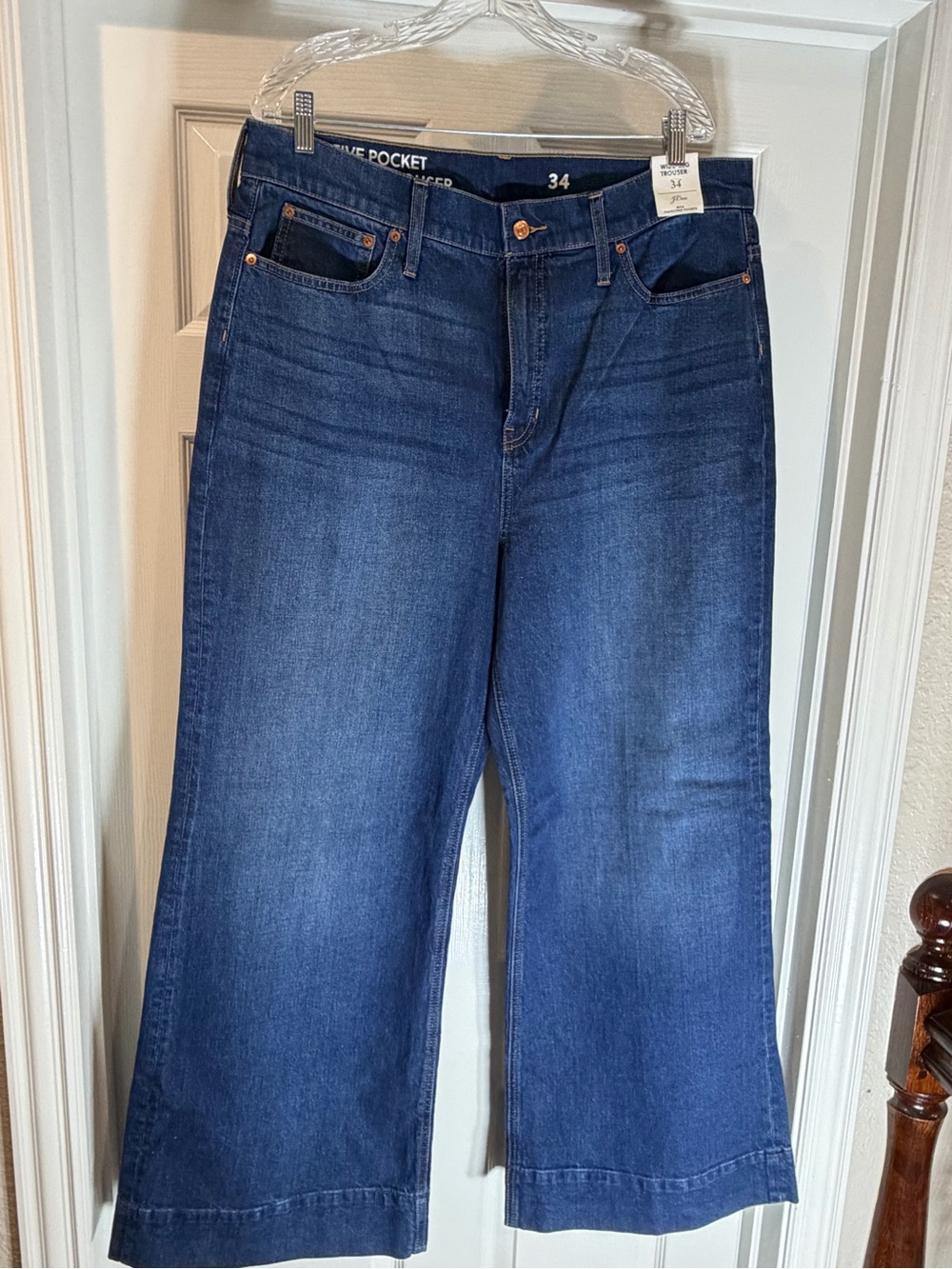 NWT J.Crew Five Pocket Wide-Leg Women’s Jeans - Dark Blue